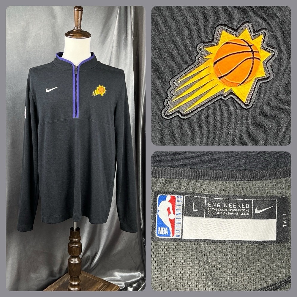 Nike NBA Dri-Fit Long Sleeve Phoenix Suns 1/2 Zip Fleece Men's‎ L TALL - DN8046